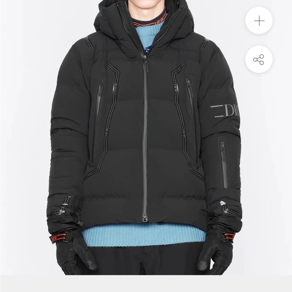 Dior Black and Blue Puffer Jacket with Insulated Quilting